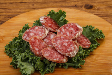 Iberian pork Fuet sausage slices