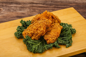 Hot fried crispy chicken wings