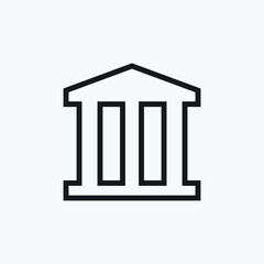 Editable Bank Building Line Art Icon Using For Presentation, Website And Application