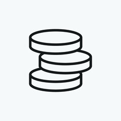 Editable Stack of Coin Line Art Icon Using For Presentation, Website And Application