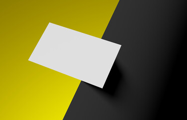 Business Card Mockup. Closeup on one empty business card on a table side.