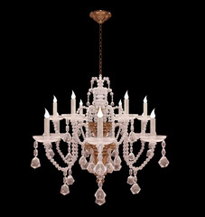 3d Render Retro chandelier  isolated on black background