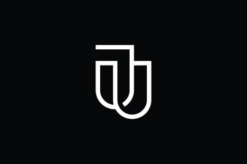 JU logo letter design on luxury background. UJ logo monogram initials letter concept. JU icon logo design. UJ elegant and Professional letter icon design on black background. J U JU UJ