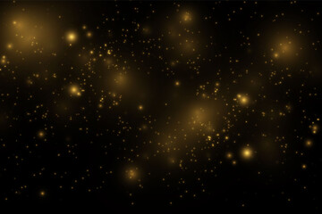 Vector eps 10 gold particles. Glowing yellow bokeh circles