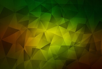 Obraz premium Dark Green, Yellow vector layout with lines, triangles.