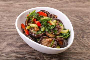 Marinated shiitake mushrooms with herbs