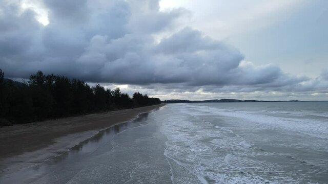 The Sematan Beach and Coastline of the most southern part of Sarawak and Borneo Island
