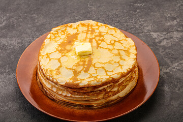 Stack of Russian traditonal pancakes