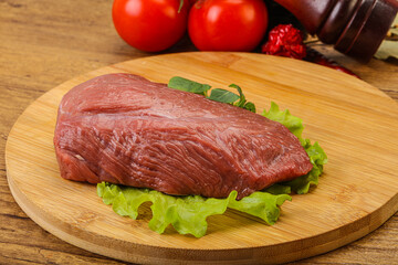 Raw beef piece for cooking