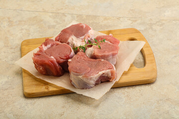 Raw pork tenderloin for cooking