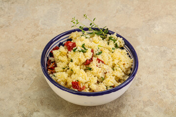 Vegetarian uisine - couscous with vegetables