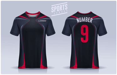 t-shirt sport design template, Soccer jersey mockup for football club. uniform front and back view.
