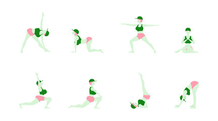 Woman Yoga Poses Illustration Vector