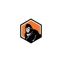 Fototapeta na wymiar Creative logo design and Unique mascot of Gorilla.