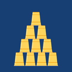 Beer cup vector. yellow beer cup. symbol. wallpaper. free space for text.