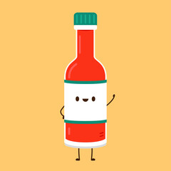 Chili sauce cartoon vector. free space for text. wallpaper. Tabasco.