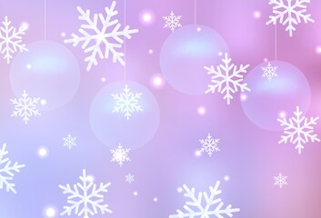 Light Purple, Pink vector backdrop in holiday style.