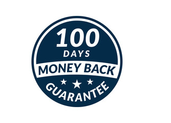 100 day money back guarantee label. 100 Days Money Back Guarantee Icon