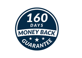 160 day money back guarantee label. 160 Days Money Back Guarantee Icon