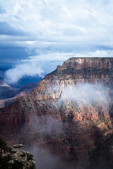 Grand Canyon, Arizona, Bright Angel Trail in the mist