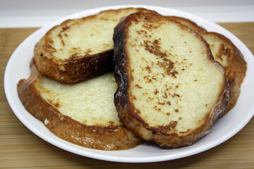 Fried white bread in an egg with milk and spices.