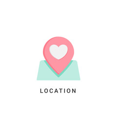 location love icon vector illustration. location love icon flat design.