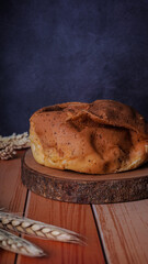coffe bread on top texture table. For dessert after eating