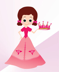 princesa mostrando su corona para niñas