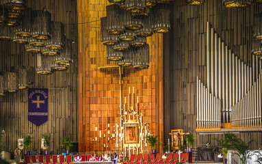 Shrine of the Guadalupe, Church Service, Interior, Mexico City