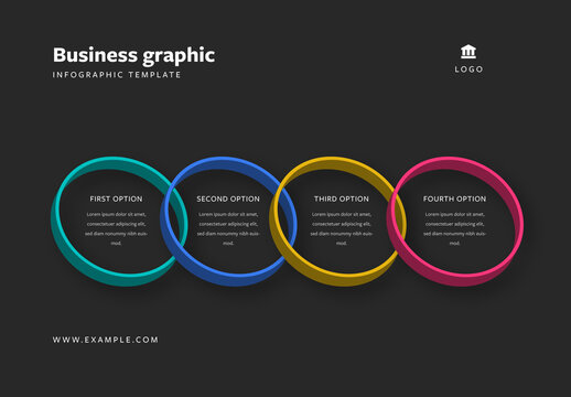 Infographic with 3D Colored Circles