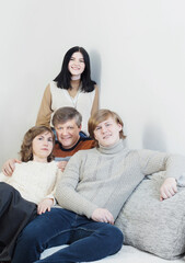 portrait of happy family at home