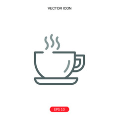 coffee cup icon vector, line sign
