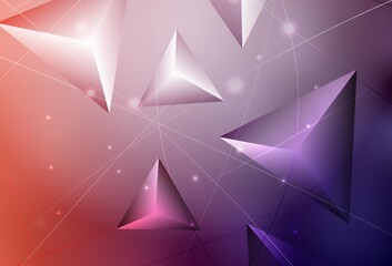 Dark Pink, Red vector abstract polygonal background.