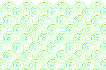 Bright pattern of green rings. Abstract digital background and texture