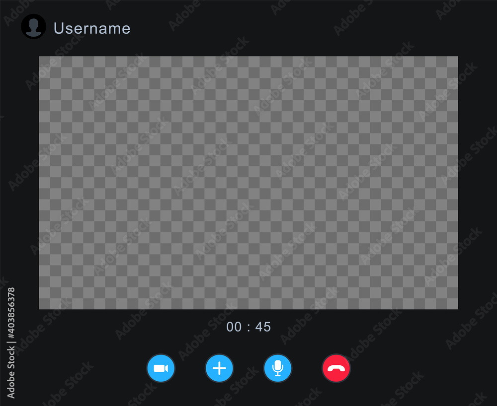 Wall mural video call screen. video call window template. video chat interface. app for communication in intern