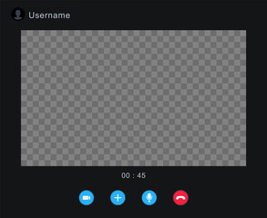 Fototapeta premium Video call screen. Video call window template. Video chat interface. App for communication in internet.