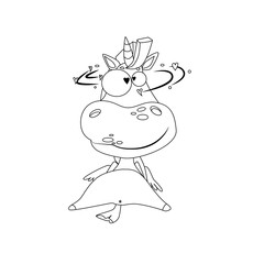 unicorn love white Valentine Day kiss card couple fantasy a heart. Unicorn sends a kiss.Love The Sticker. vector card