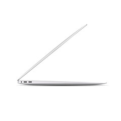Laptop side view. Thin notebook computer isolated on white background. High detailed