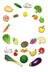 Fondo de verduras, hortalizas y frutas
