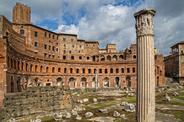 Fototapeta premium Trajan’s Forum is the most spectacular of the Imperial Forums in Rome
