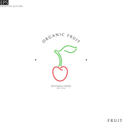 Organic fruit. Logo template