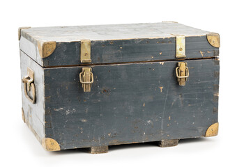 old blue box isolated on white background.