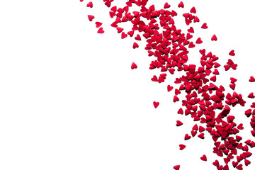 Valentine's day background with red candy hearts