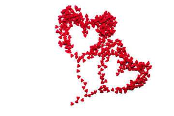 Valentine's day concept hearts in the form of red candies isolated