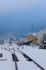 winterlicher Bahnhof