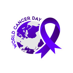 World cancer logo design template banner and poster
