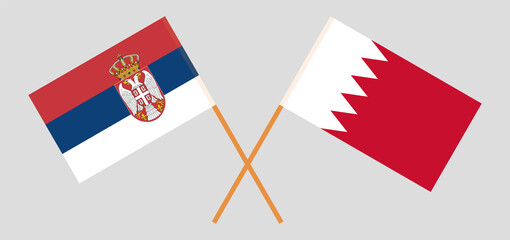 Crossed flags of Serbia and Bahrain