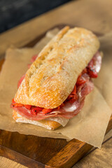 Homemade Spanish Ham Bocadillo Sandwich