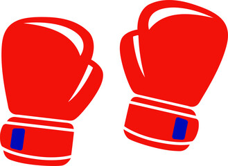 Ilustración guantes de boxeo rojos