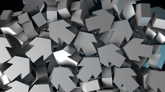 Falling big arrows, computer generated. 3d render of modern background